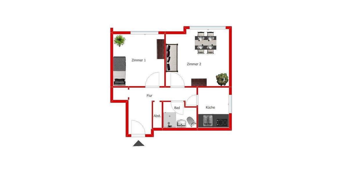 2-Zimmer-Wohnung im 4. OG - Gute Lage, gepflegtes Haus, sofort verfügbar 2 zimmer