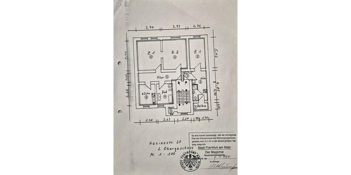 Etagenwohnung Frankfurt am Main Höchst - 4 Zimmer, 100 m&sup2;, 399.000&euro; | Angebot:26790493