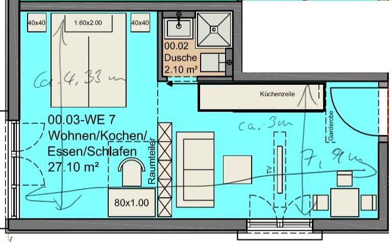 Etagenwohnung Frankfurt am Main Ginnheim - 1 Zimmer, 29 m&sup2;, 749&euro; | Angebot:26413371