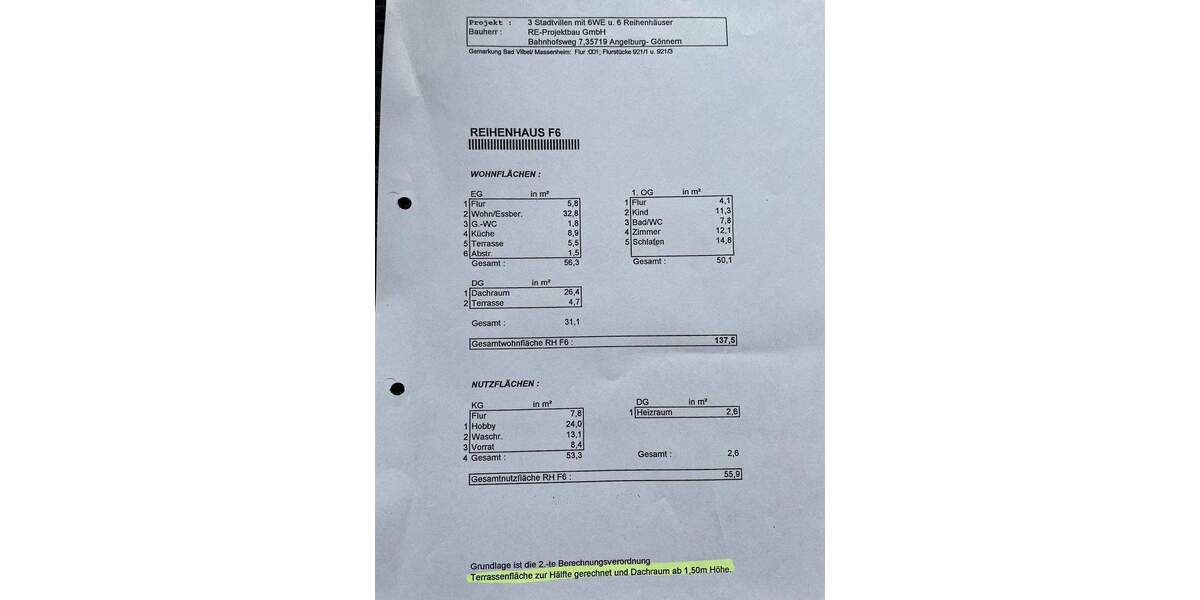 Reihenendhaus Bad Vilbel - 6 Zimmer, 137 m&sup2;, 629.000&euro; | Angebot:25721081