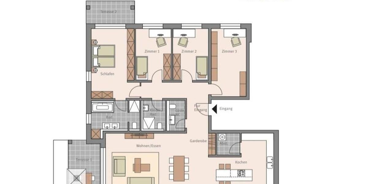 Luxus Pur mit viel Grün herum - 5 Zi. EG. mit Garten, Klimaanlage und hochwertigen Ausstattung. 5 zimmer