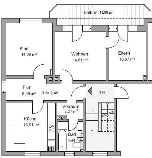 Etagenwohnung Rüsselsheim am Main Rüsselsheim - 3 Zimmer, 74 m&sup2;, 245.000&euro; | Angebot:25738974