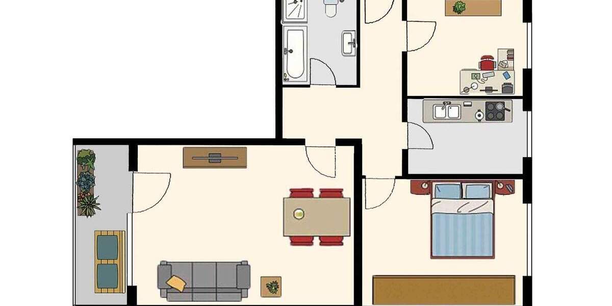 Etagenwohnung Frankfurt am Main Nieder-Erlenbach - 3 Zimmer, 78 m&sup2;, 329.000&euro; | Angebot:24634376