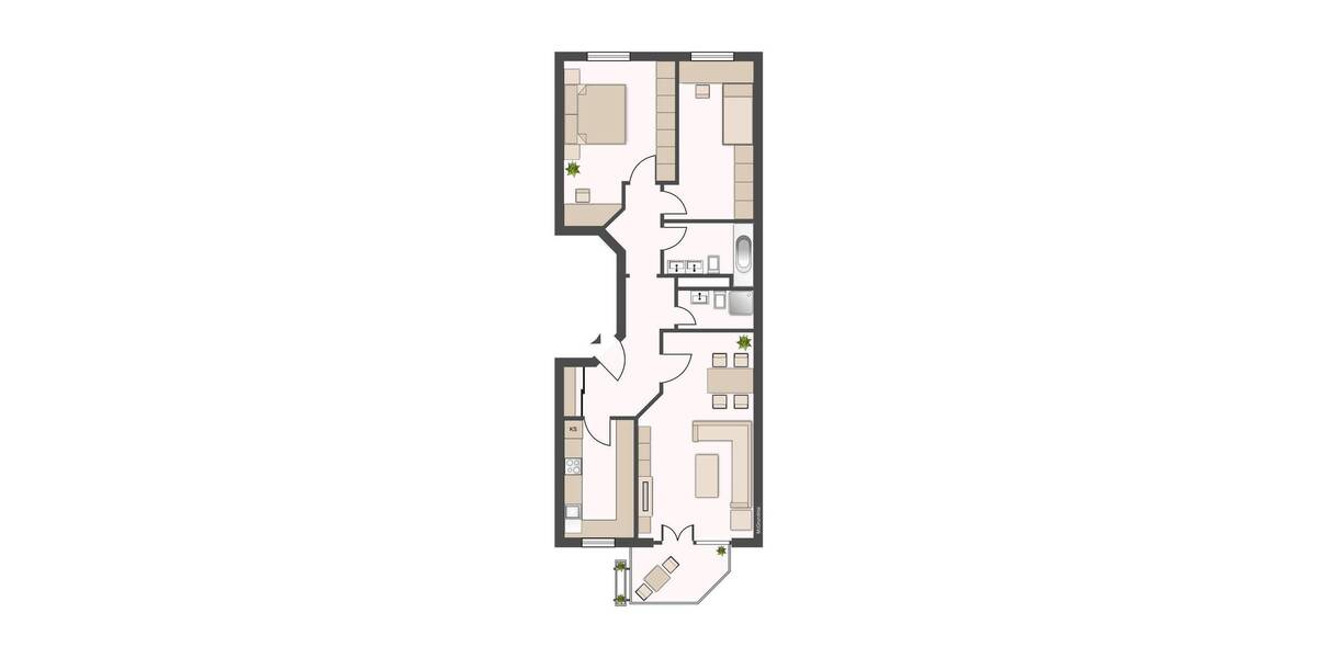 Etagenwohnung Frankfurt am Main Dornbusch - 3 Zimmer, 84 m&sup2;, 1.168&euro; | Angebot:26093733