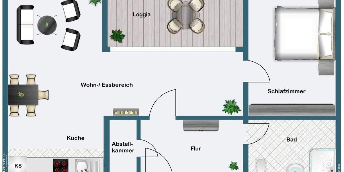 Etagenwohnung Frankfurt am Main Nieder-Erlenbach - 2 Zimmer, 51 m&sup2;, 225.000&euro; | Angebot:23126004