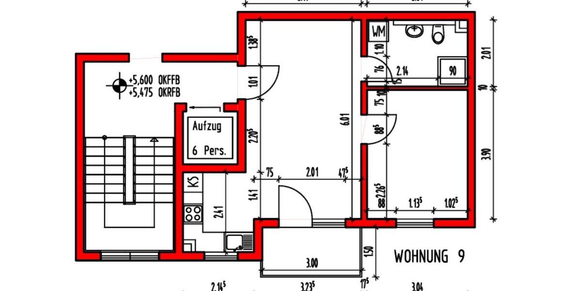 Etagenwohnung Frankfurt am Main Fechenheim - 2 Zimmer, 45 m&sup2;, 265.000&euro; | Angebot:25613786