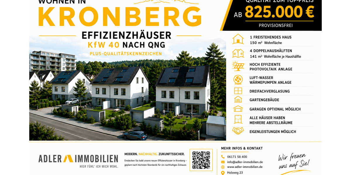 Freistehendes Einfamilienhaus in Kronberg-Oberhöchstadt– Energieeffizienter Neubau - Einfamilienhaus Kronberg | Angebot:26931669
