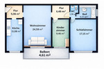 Etagenwohnung Frankfurt am Main Eckenheim - 3 Zimmer, 84 m&sup2;, 1.200&euro; | Angebot:26451927