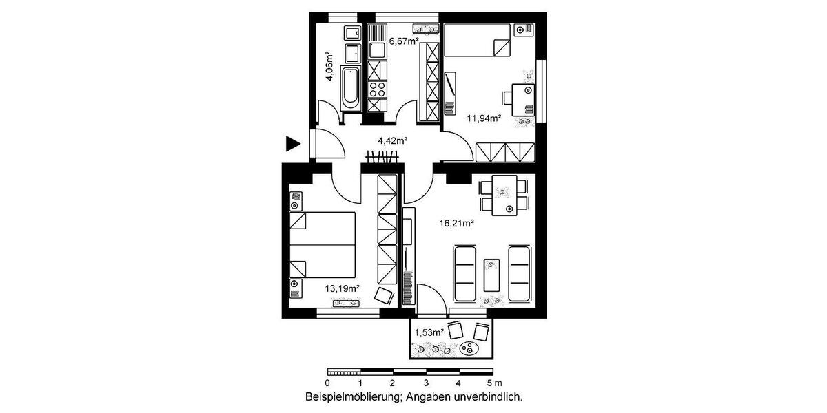 3-ZKB-Wohnung in Frankfurt-Hausen kurzfristig zu vermieten! 3 zimmer