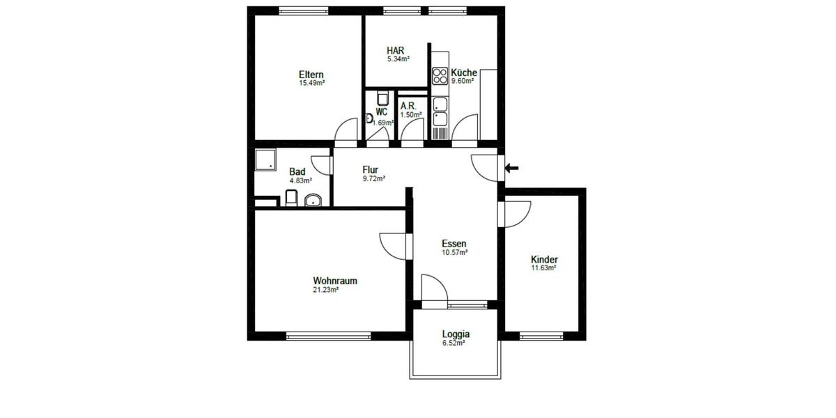 Erdgeschoßwohnung Darmstadt Darmstadt-Nord - 3.5 Zimmer, 92 m&sup2;, 1.200&euro; | Angebot:25725491