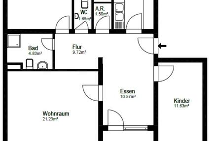 Wohnung Darmstadt Darmstadt-Nord - 3.5 Zimmer, 92 m&sup2;, 1.200&euro; | Angebot:25725491
