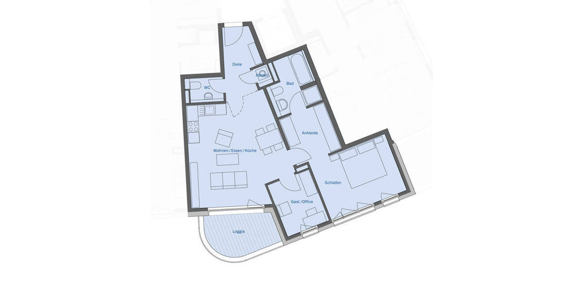 Etagenwohnung Frankfurt am Main Kalbach-Riedberg - 3 Zimmer, 79 m&sup2;, 681.800&euro; | Angebot:26930107