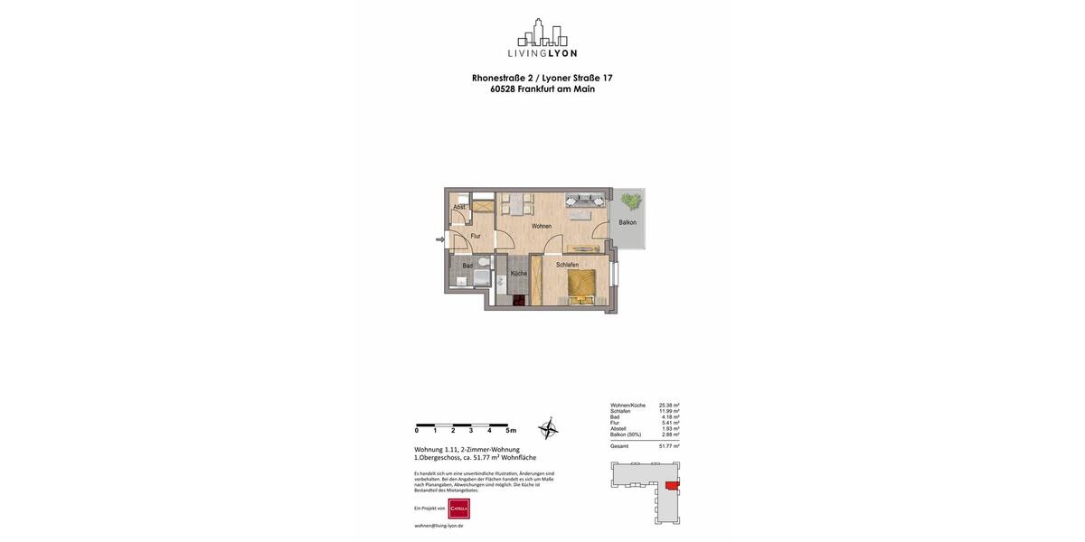 Kompakte 2-Zimmer-Wohnung mit Balkon 2 zimmer