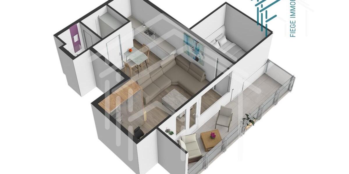 Renovierte 1,5 Zimmerwohnung mit Südbalkon und Feldblick in Maintal-Wachenbuchen 2 zimmer
