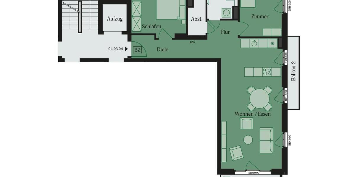 Etagenwohnung Mühlheim am Main - 3 Zimmer, 89 m&sup2;, 1.435&euro; | Angebot:25653874