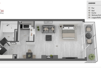 Wohnung Frankfurt Nied - 1 Zimmer, 32 m&sup2;, 160.000&euro; | Angebot:27267259