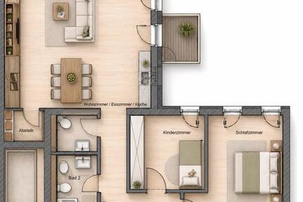 Wohnung Frankfurt am Main Gutleutviertel - 3 Zimmer, 69 m&sup2;, 1.850&euro; | Angebot:27543396