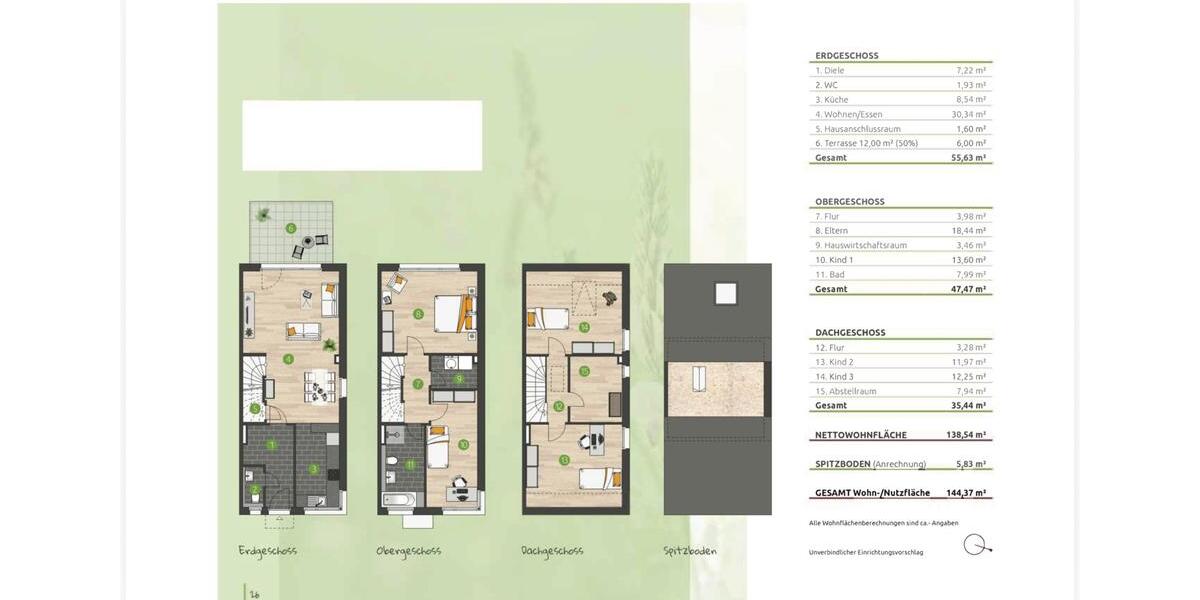 Reihenhaus Rüsselsheim am Main - 6 Zimmer, 144 m&sup2;, 2.300&euro; | Angebot:26536363