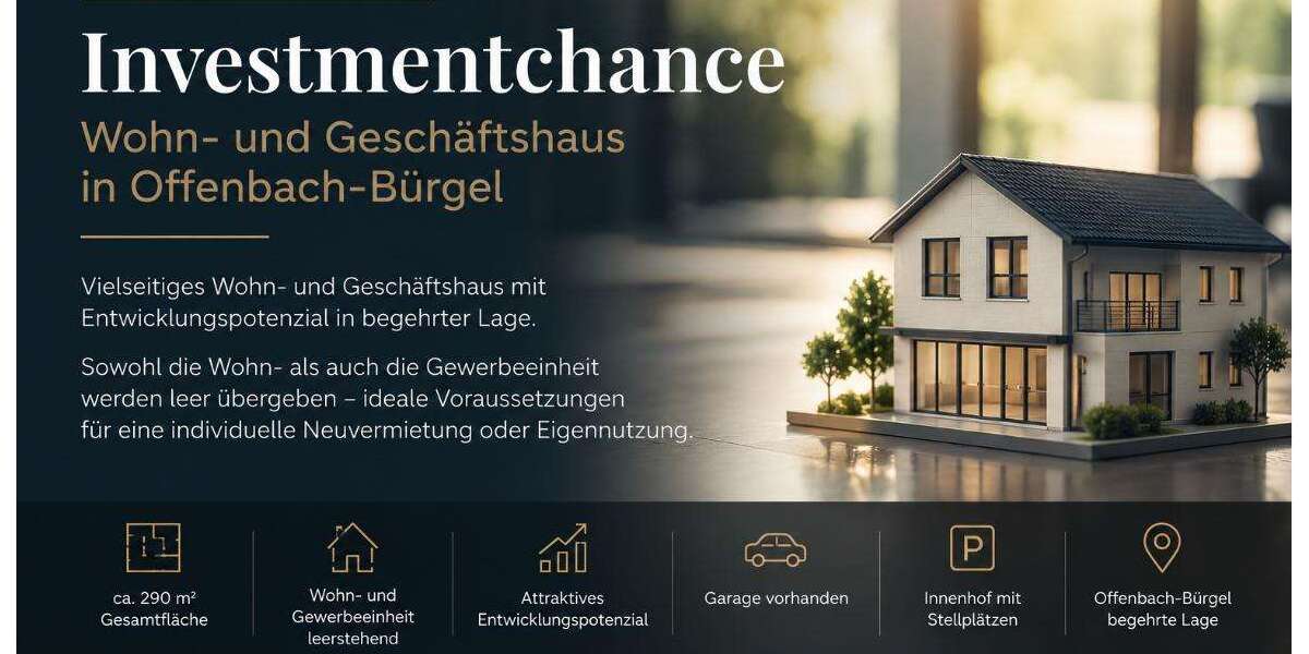 Einfamilienhaus Offenbach / Bürgel Bürgel - 3 Zimmer, 290 m&sup2;, 499.000&euro; | Angebot:27104371