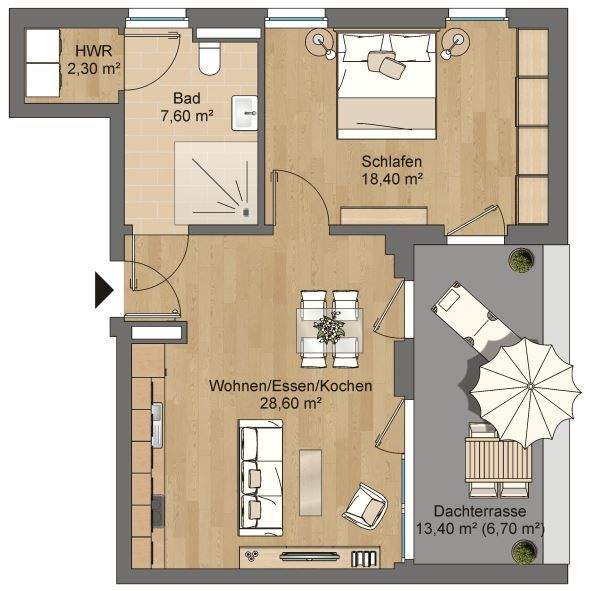 Etagenwohnung Hanau Lamboy - 2 Zimmer, 63 m&sup2;, 807&euro; | Angebot:25695802