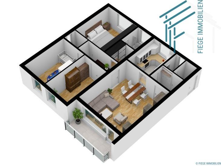 Etagenwohnung Hanau Großauheim - 4 Zimmer, 91 m&sup2;, 960&euro; | Angebot:26347949