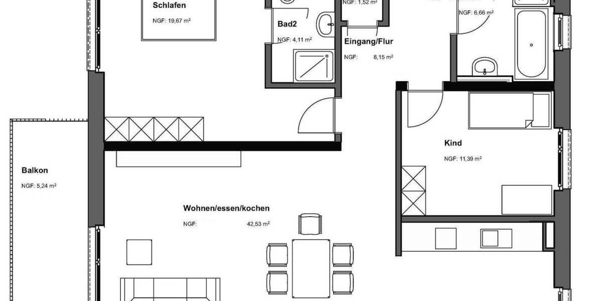Etagenwohnung Offenbach am Main Bieberer Berg - 3 Zimmer, 96 m&sup2;, 511.291&euro; | Angebot:25771645