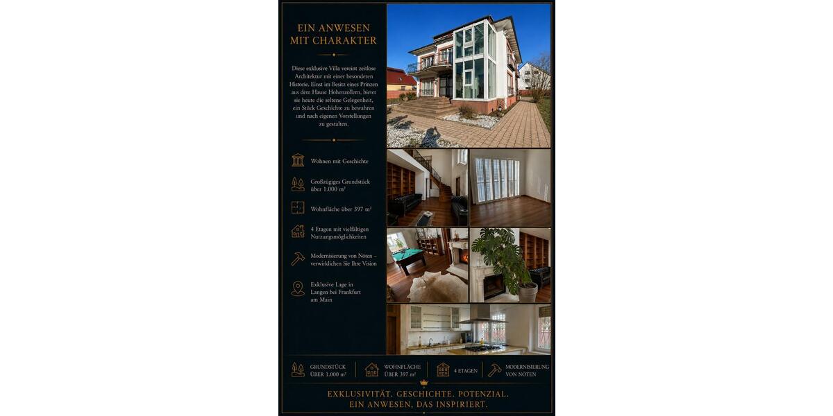 Villa Langen (Hessen) - 10 Zimmer, 397 m&sup2;, 1.600.000&euro; | Angebot:27084225