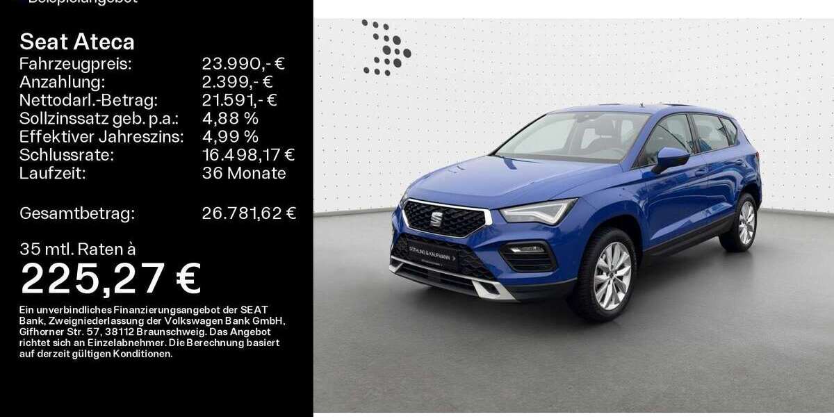 Seat Ateca 38.461 km 23.990 &euro; Kelkheim 65779