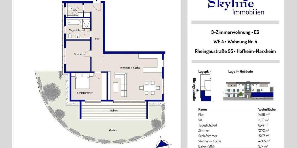 Etagenwohnung Hofheim - 3 Zimmer, 106 m&sup2;, 579.000&euro; | Angebot:25399216