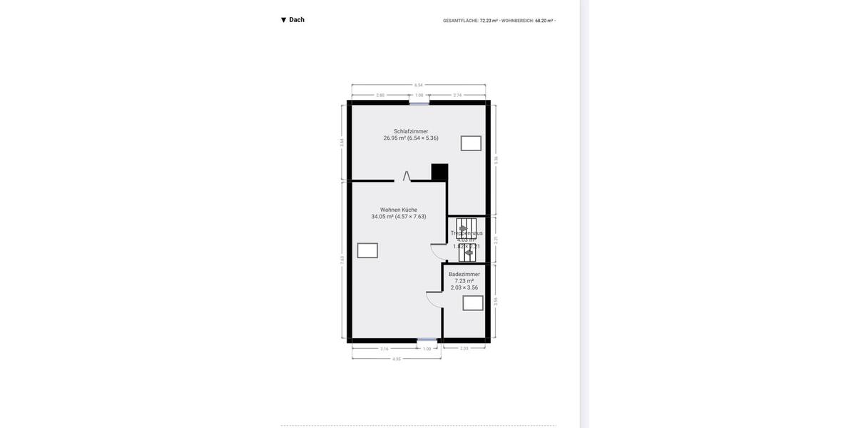 Dachgeschosswohnung 2 Zimmer 2 zimmer