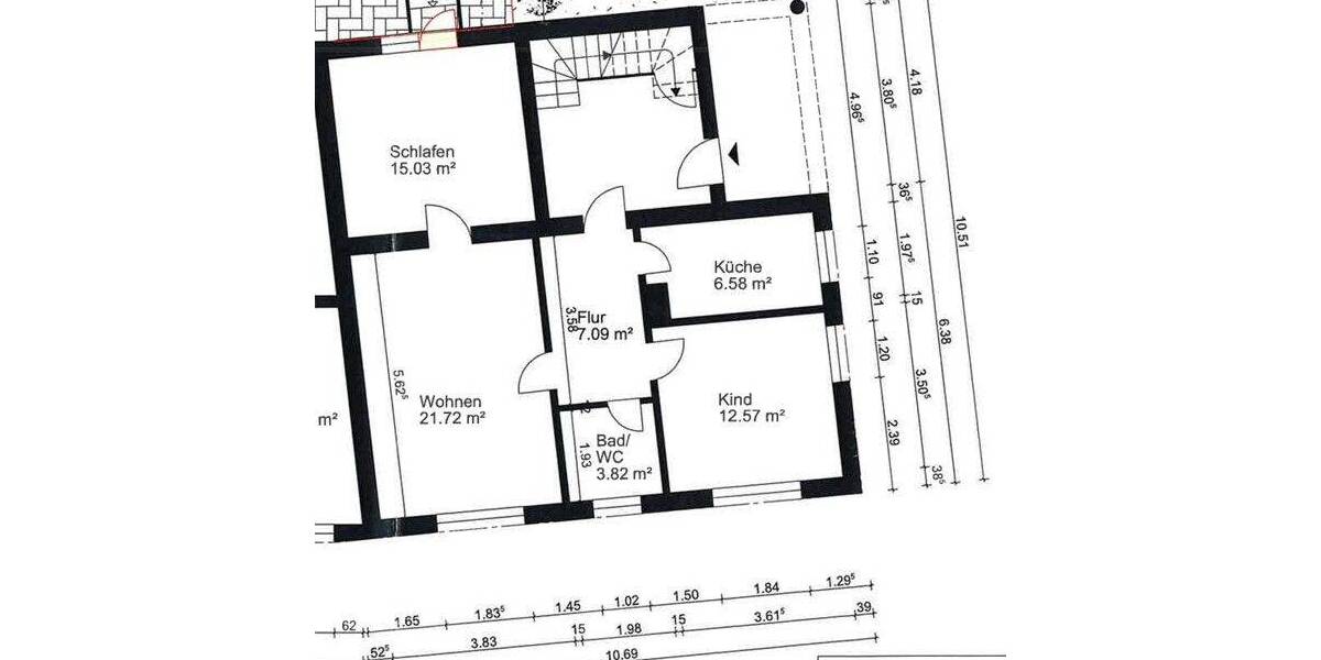 Etagenwohnung Frankfurt Fechenheim - 3 Zimmer, 66 m&sup2;, 299.000&euro; | Angebot:26786724