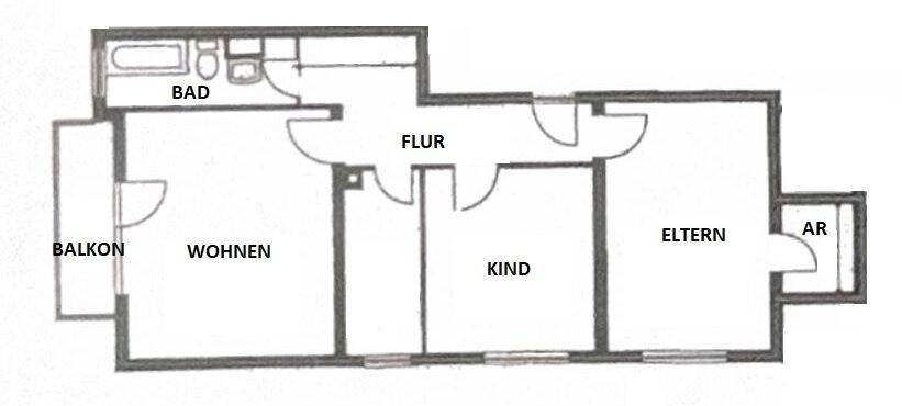 Etagenwohnung Maintal Bischofsheim - 3 Zimmer, 75 m&sup2;, 239.000&euro; | Angebot:25793951