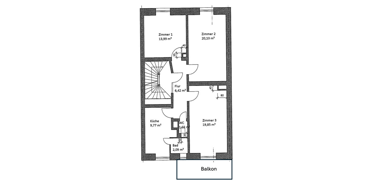 Etagenwohnung Frankfurt am Main Nordend-Ost - 3 Zimmer, 75 m&sup2;, 499.000&euro; | Angebot:25671672