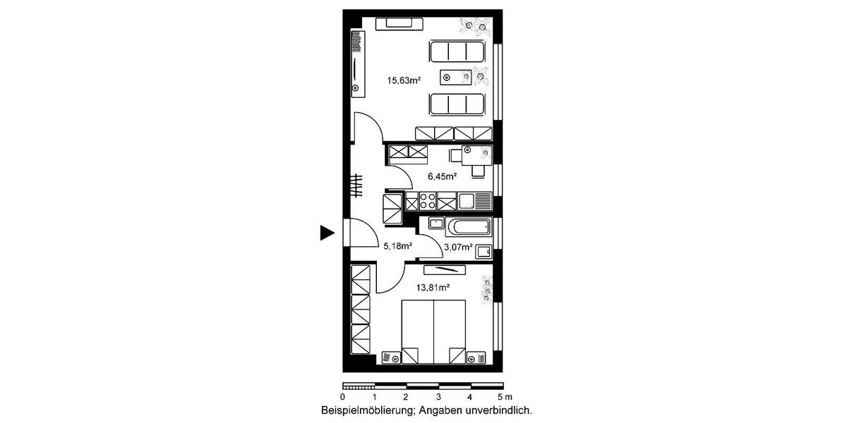 Etagenwohnung Frankfurt am Main Eschersheim - 2 Zimmer, 44 m&sup2;, 544&euro; | Angebot:26676759
