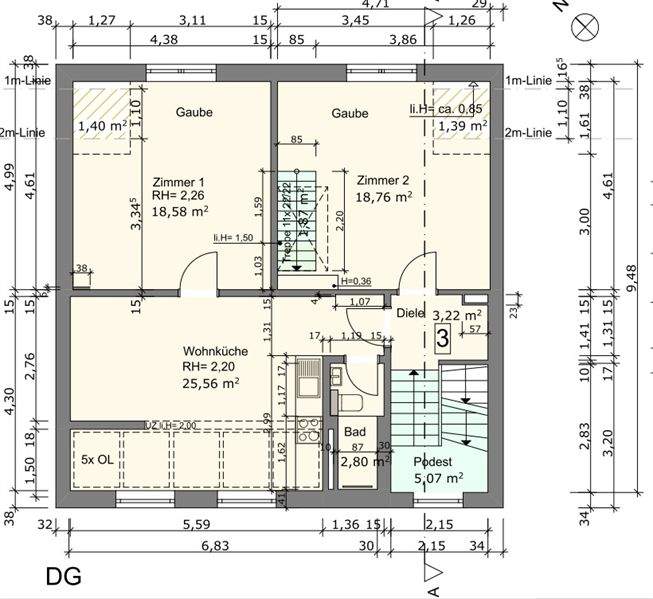 Erstbezug nach A+ Kernsanierung, OG-Wohnung mit vielen Möglichkeiten 4 zimmer