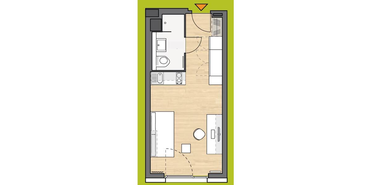Etagenwohnung Frankfurt am Main Gallus - 1 Zimmer, 23 m&sup2;, 883&euro; | Angebot:26661973