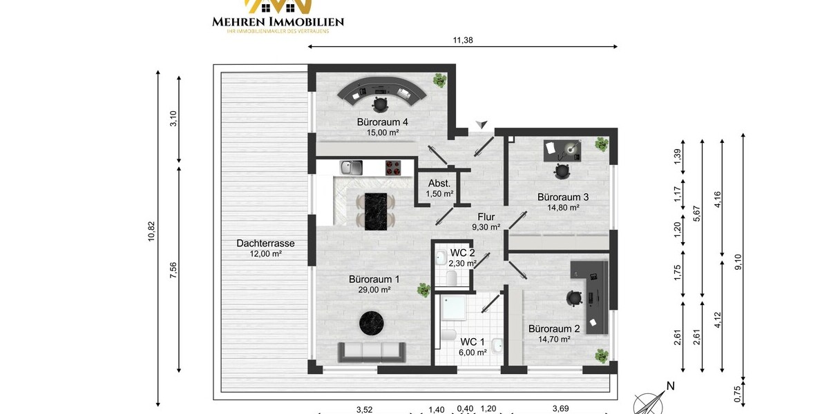 ***Schickes Penthouse als BüroPraxis*** - Gewerbeobjekt Hochheim am Main | Angebot:27003393