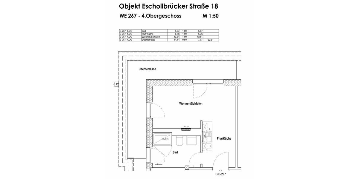 Dachgeschoßwohnung Darmstadt Darmstadt-West - 1 Zimmer, 32 m&sup2;, 99&euro; | Angebot:26348424