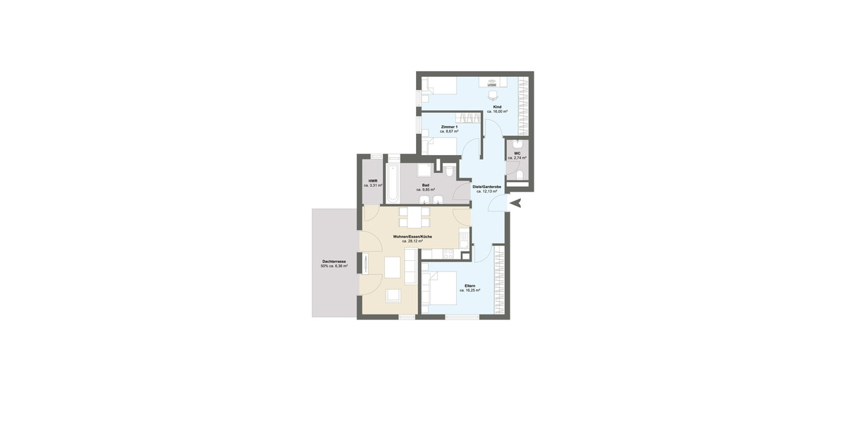 Etagenwohnung Frankfurt am Main Fechenheim - 4 Zimmer, 103 m&sup2;, 559.000&euro; | Angebot:25772897