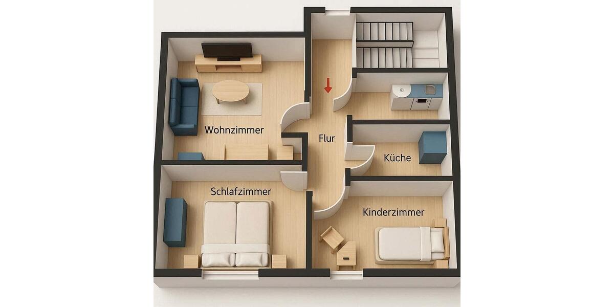 Dachgeschoßwohnung Groß-Zimmern Zimmern - 3 Zimmer, 50 m&sup2;, 139.000&euro; | Angebot:26957212