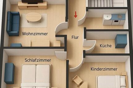 Wohnung Groß-Zimmern Zimmern - 3 Zimmer, 50 m&sup2;, 139.000&euro; | Angebot:26957212