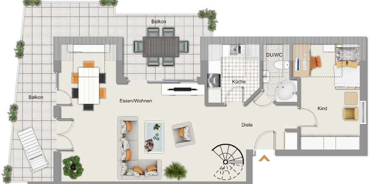 albero:) Penthouse-Feeling am Main - Maisonettenwohnung Mainhausen Mainflingen | Angebot:25428535