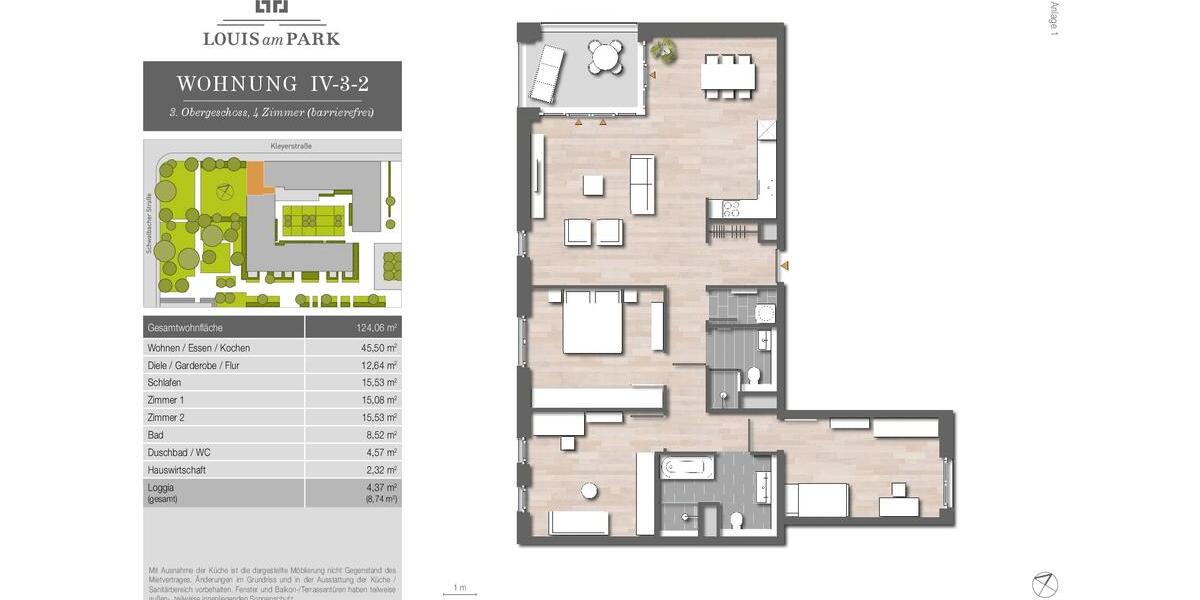Etagenwohnung Frankfurt am Main Gallus - 4 Zimmer, 124 m&sup2;, 1.852&euro; | Angebot:26165153