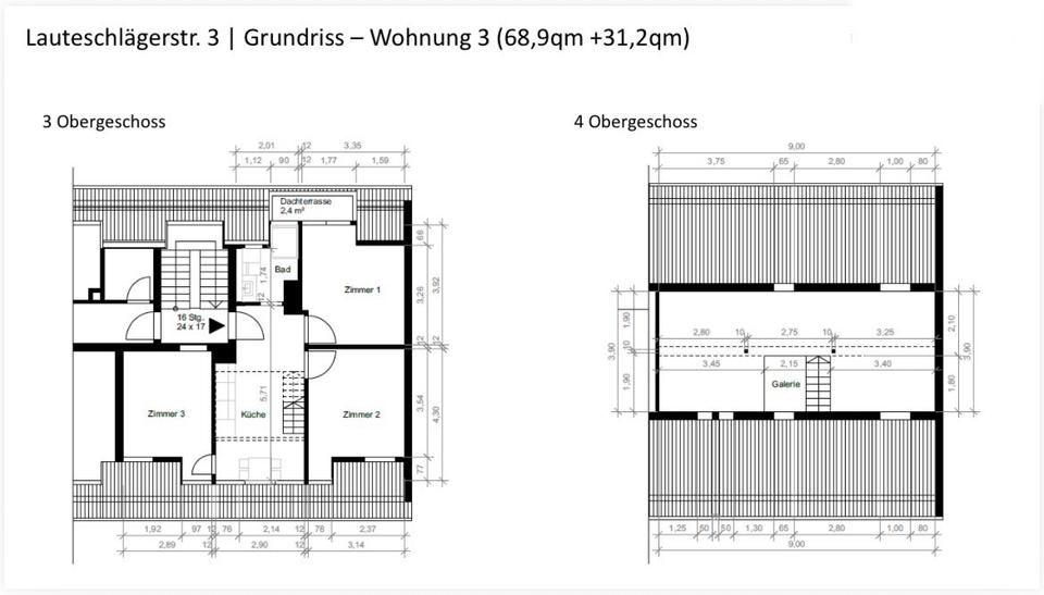 Dachgeschoßwohnung Darmstadt Darmstadt-Nord - 3 Zimmer, 70 m&sup2;, 595&euro; | Angebot:24816288