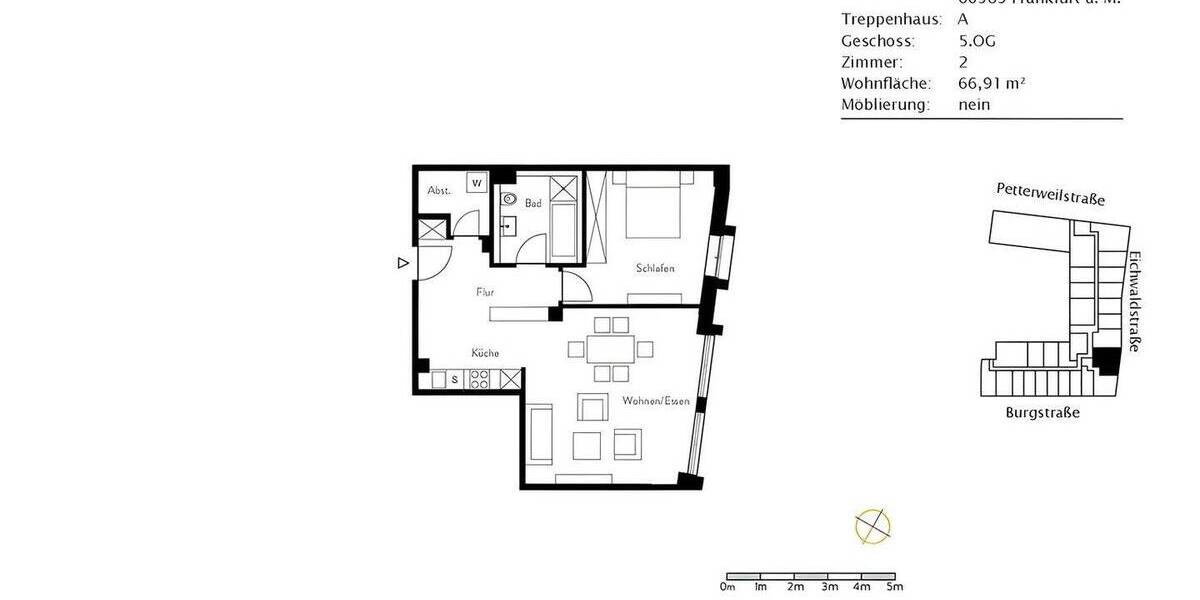 Etagenwohnung Frankfurt am Main Riederwald - 2 Zimmer, 67 m&sup2;, 1.000&euro; | Angebot:26903706