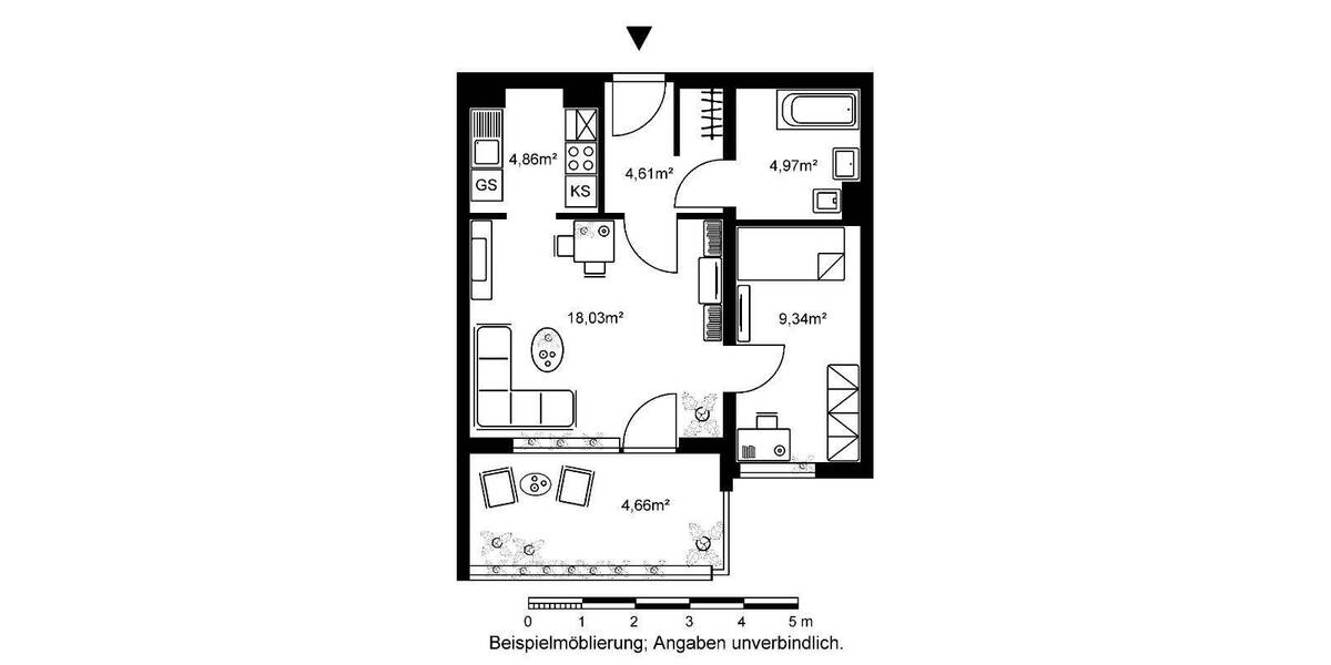 Etagenwohnung Bad Homburg vor der Höhe Bad Homburg - 1 Zimmer, 46 m&sup2;, 547&euro; | Angebot:26917288