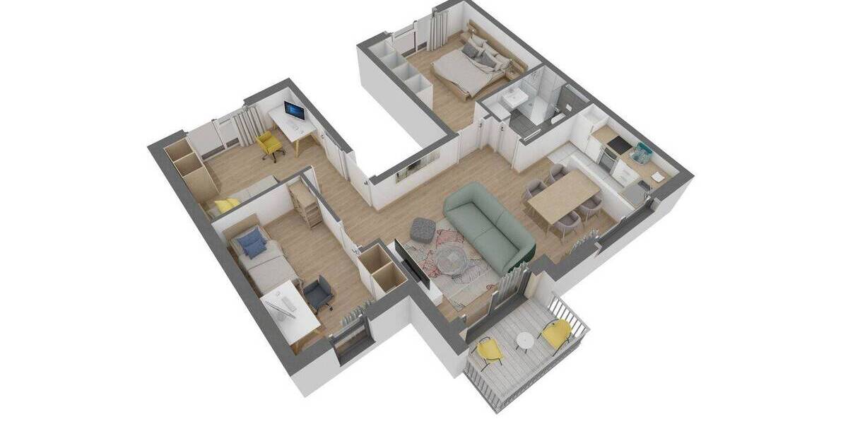 Etagenwohnung Offenbach am Main Bürgel - 4 Zimmer, 69 m&sup2;, 383.960&euro; | Angebot:26908464