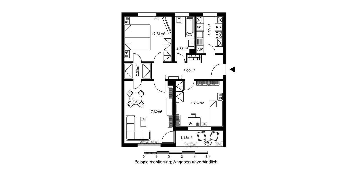 Etagenwohnung Frankfurt am Main Bonames - 3 Zimmer, 66 m&sup2;, 735&euro; | Angebot:26904053