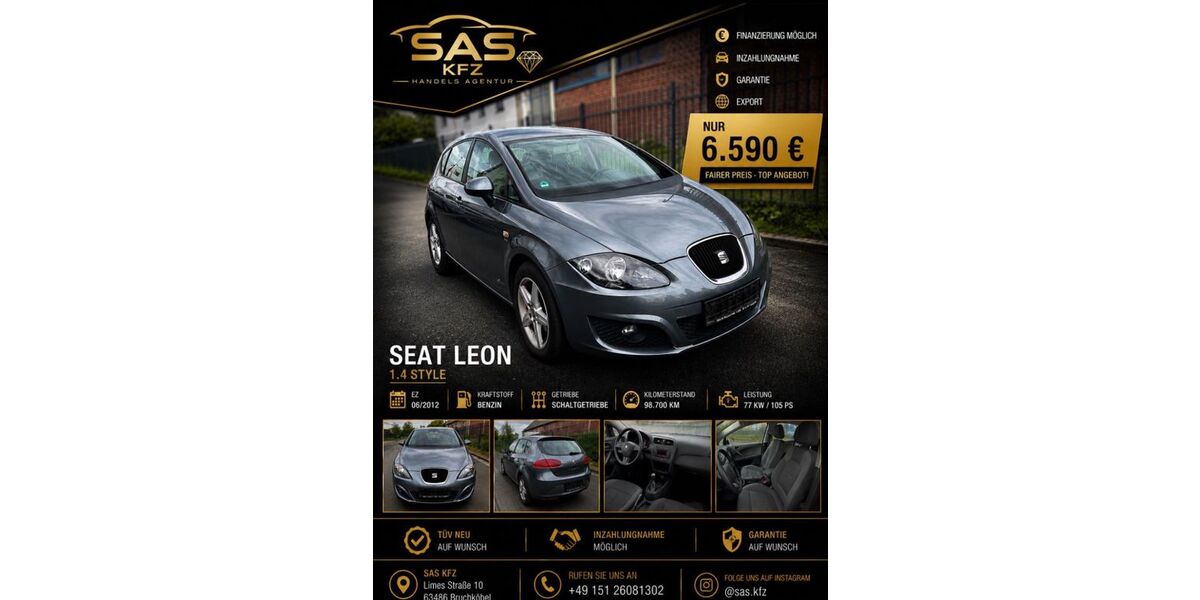 Seat Leon 98.700 km 6.590 &euro; Hanau 63452