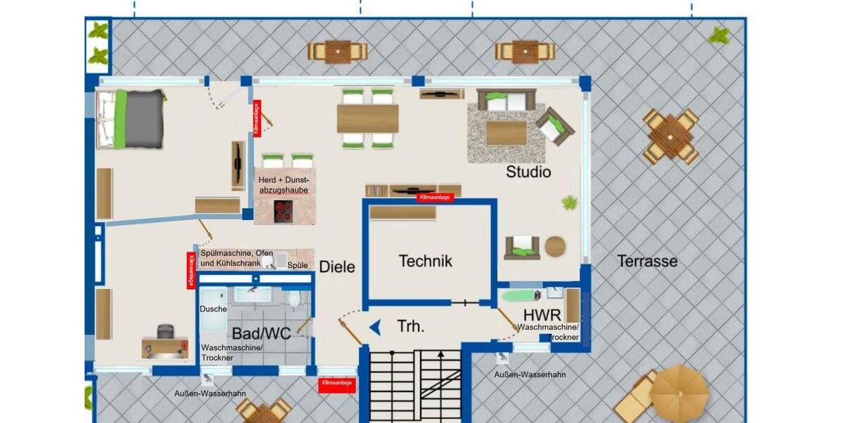 Penthouse mit atemberaubenden Skyline-Blick und Dachterrasse 3 zimmer